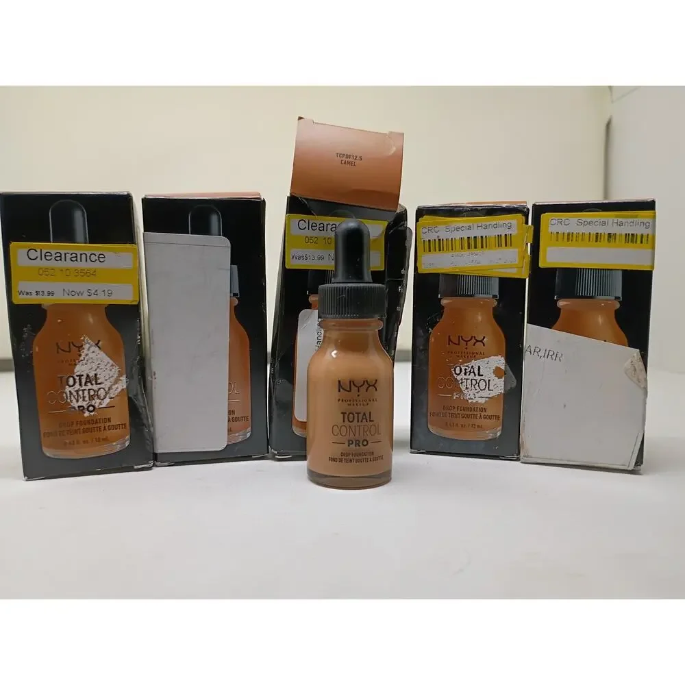 NYX Total Control Pro Drop Foundation - Camel - 5 Pack - New